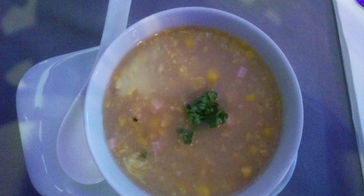 Maiscremesuppe mit Schinken